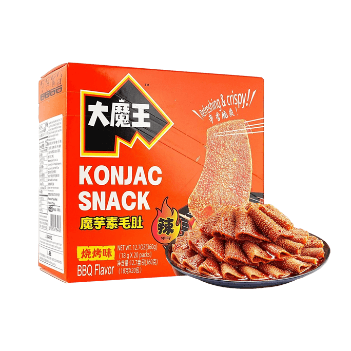 鹽津鋪子 大魔王 蒟蒻素毛肚 烤肉味 20包入 360g【辛香脆爽】