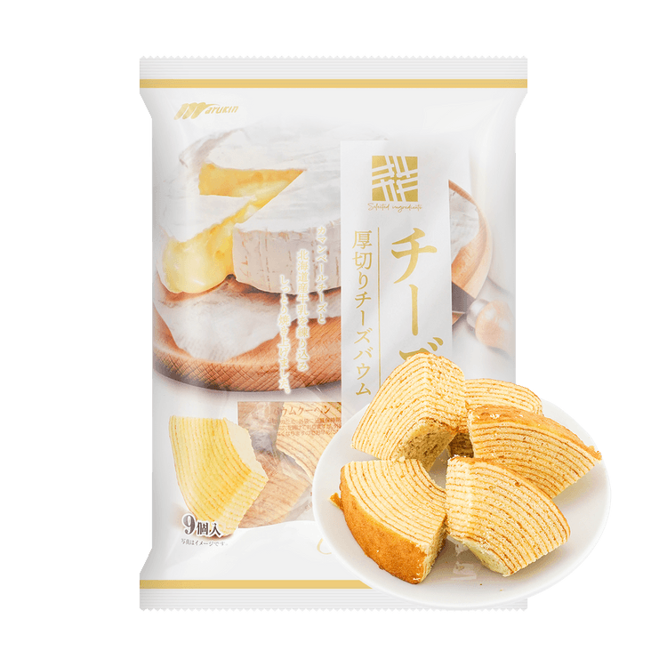 MARUKIN Sliced Cheese Baumkuchen Cake - Japanese Dessert MARUKIN Sliced Cheese Baumkuchen Cake - Japanese Dessert