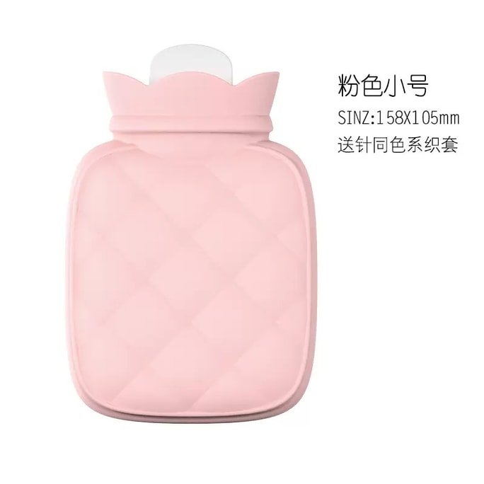 [중국 직송] 바이바오진쉬안 [겨울 필수품] 실리콘 보온병, 핑크 (니트 커버 포함), 소형 350ml