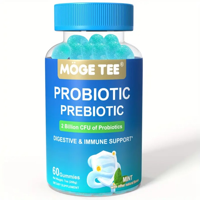 60 Count Probiotic Prebiotic Gummies - 2 Billion CFU Chewable Probiotics For Digestive & Immune Support 18 Mon