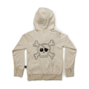 美國 MOM LOVES ME 努努努兒童白色刺繡骷髏連帽衫 2-3歲