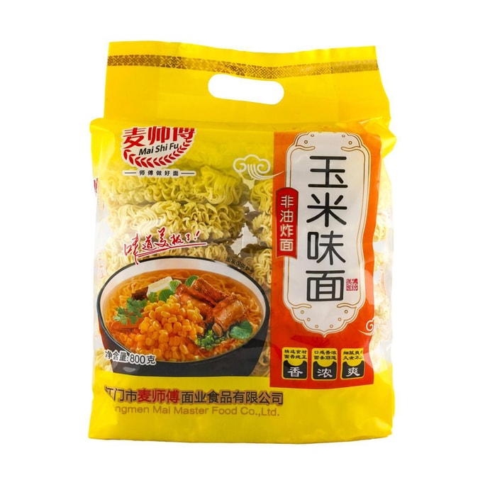 麦师傅 玉米味面 非油炸方便面饼 800g