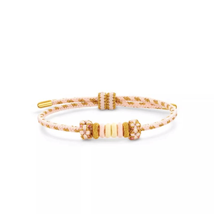 [중국 직배송] 차우 타이 푸크 컬러풀 꼬임 DIY 로프 팔찌 - 아름답고 심플하며 우아한 색상 - 연노랑 - 25cm