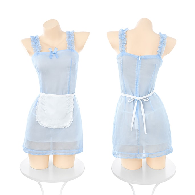 PinklemonLA Sweet And Spicy Sexy Halter Dresses Maid Dresses Blue