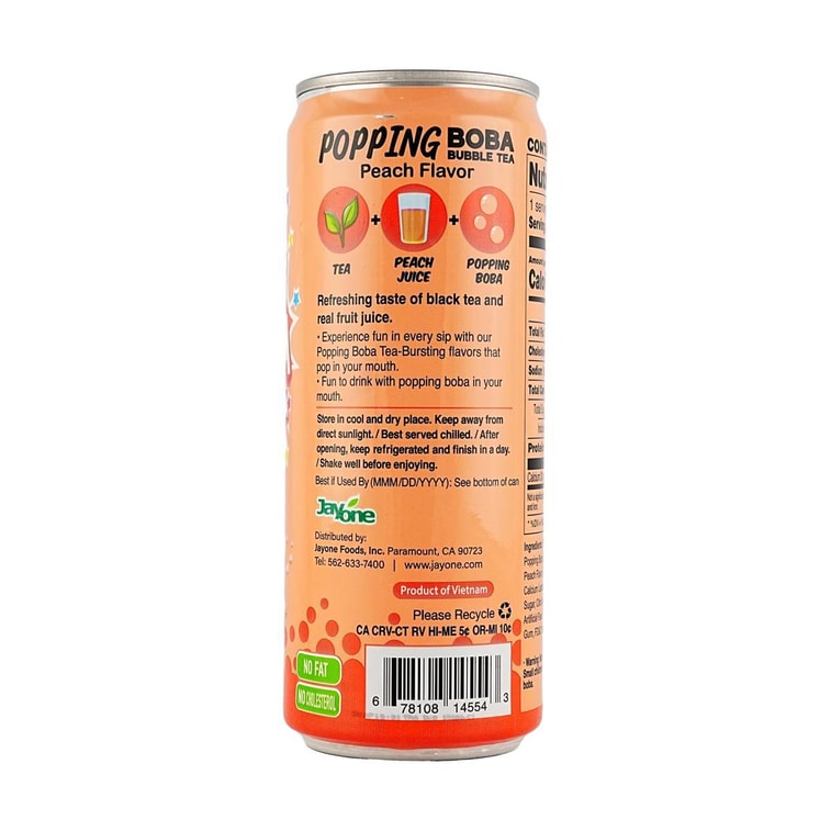Popping Boba Bubble Tea Peach Flavor, 10.82 fl oz 4