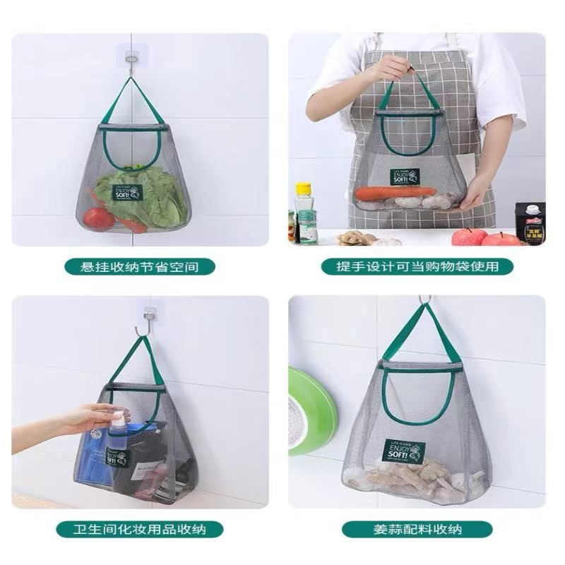 甄选好物 透气收纳袋 蒜头生姜储存 壁挂款 1个
