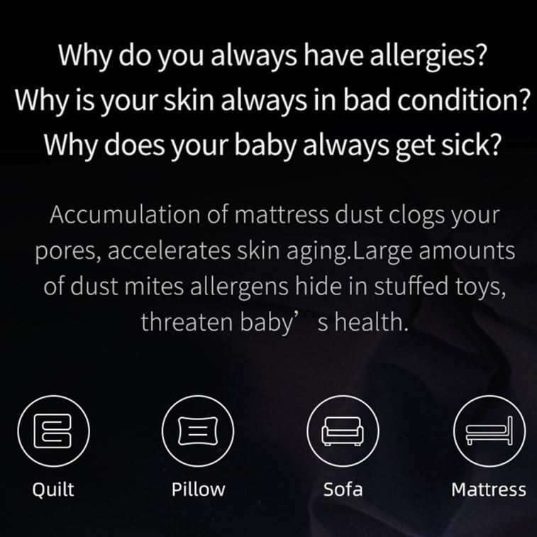 Mattress Vacuum Cleaner UV-C Light & High Heating 14Kpa Suction 480W Anti-Mites Dust & Pet Hair (JV35 Corded) 8