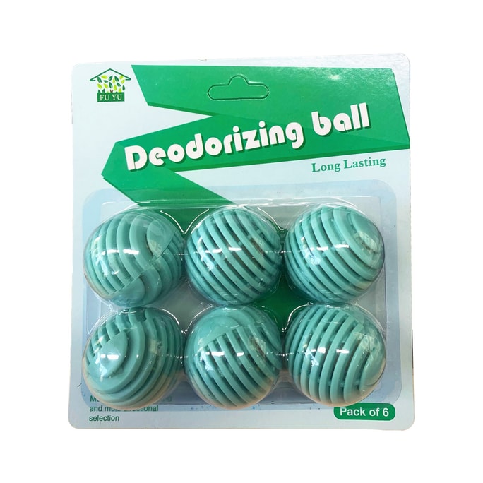 Powerful Deodorizing Balls - Odor Eliminator for Shoes & Cabinets Green Tea Scent 6pieces