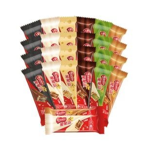 Wafer Cookies Assorted Flavors Peanut+Milk+Chocolate+Matcha+Half-Baked Cheese+Black Sesame 12.5g*20 Sticks