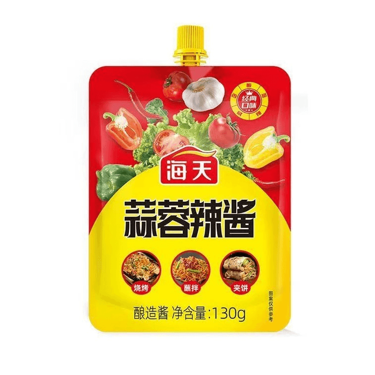 【中国直邮】 海天 蒜蓉辣酱烧烤椒商家用下饭菜调料拌面饭火锅蘸料130g*1袋