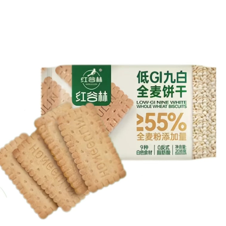 紅穀林 零糖低GI九白全麥餅乾 0糖0反式脂肪酸 55%全麥粉 33%高膳食纖維 早餐佐餐代餐點心 208g 7