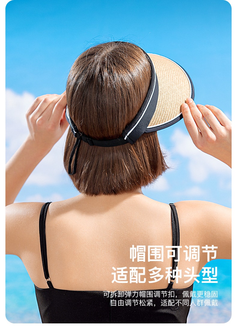 【赠品】GoloveJoy 女士拉菲草帽 卡其色一顶 夏季户外遮阳 大帽檐防晒 轻薄透气