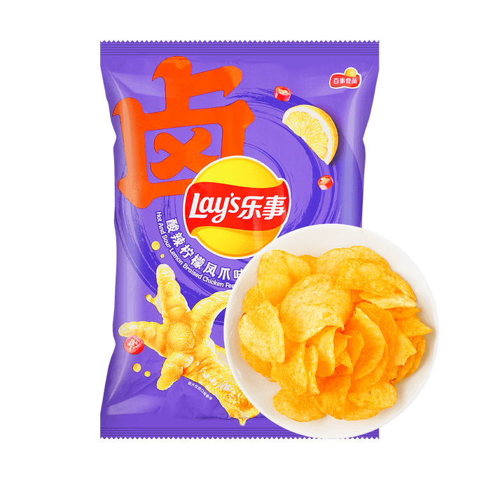 Potato Chips Hot & Sour Lemon Braised Artificial Chicken Feet Flavor,70g