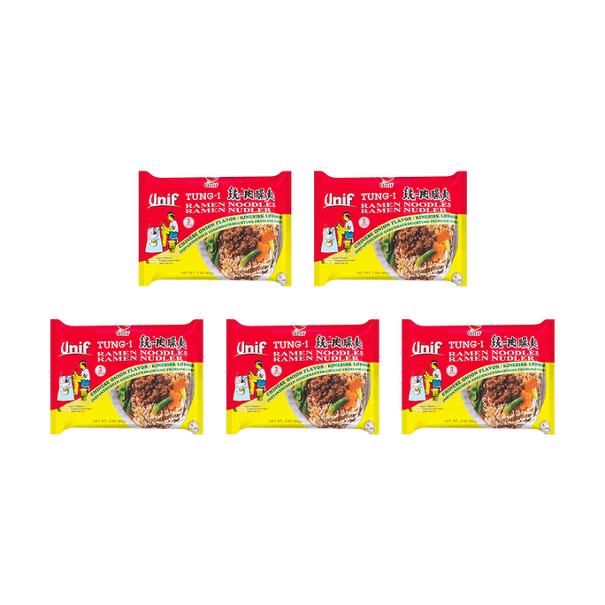 【Value Pack】Tung-I Chinese Onion Ramen - Instant Noodles, 5 Packs* 3oz