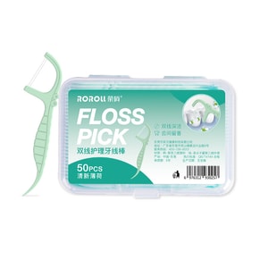 Ultra-Fine Double-Strand Dental Floss Sticks 50-Count Pack