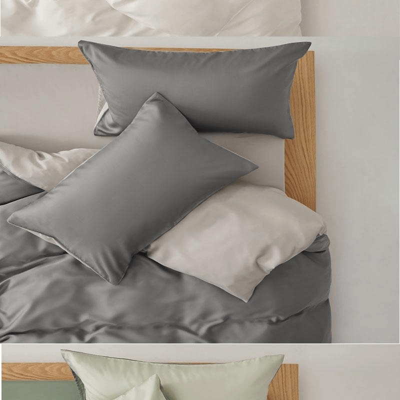 Lullabuy 雲澗絲語天絲素色床上四件套 床品床單被套枕套 秋麥-Double/Queen Size