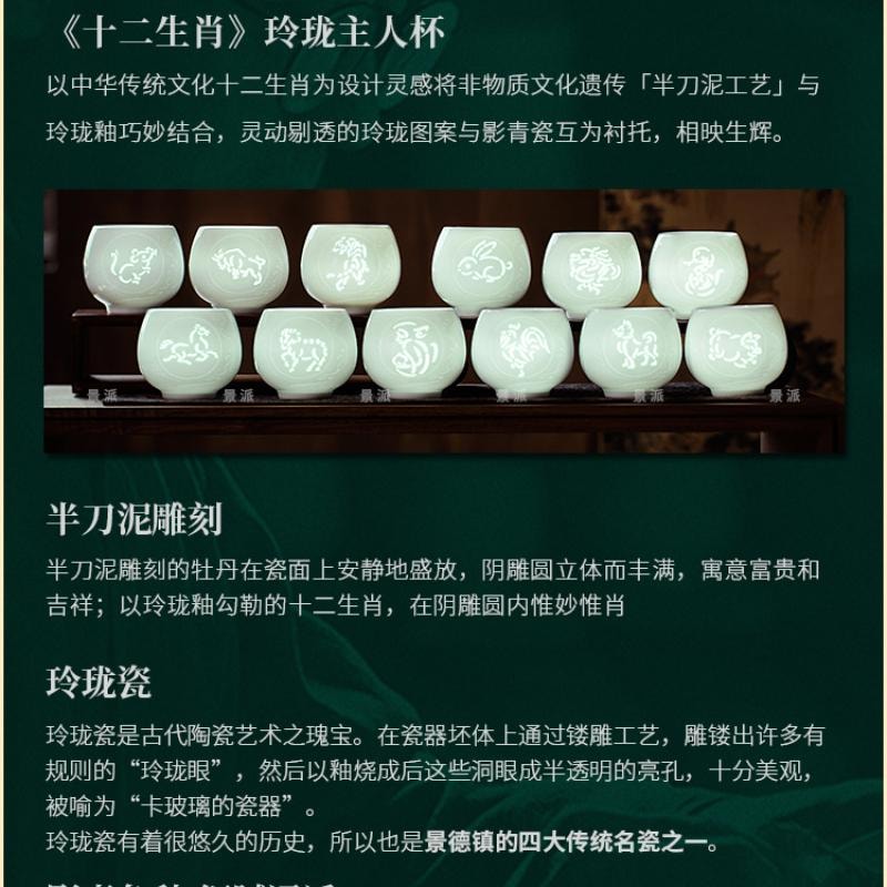 【中國直郵】 復古陶瓷 景德鎮 高級主人杯陶瓷茶盞生肖杯未羊 135ML*1件裝