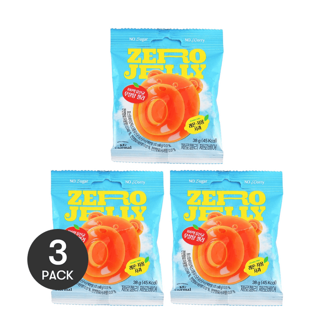 Zero Jelly Gummy Candy,Fruit-Flavored Bear-Shaped Candies,1.34 oz *3【3 Packs】【Sugar Free】