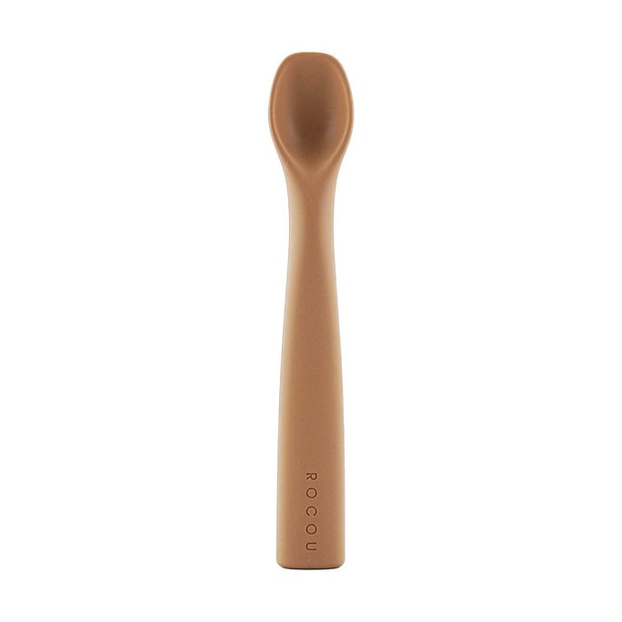 Silicone Baby Spoon Feeding Spoon Mommy Brown