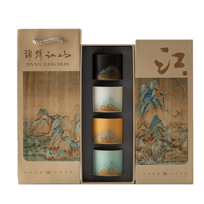 Guanshan Four-Color Tea Cup Set 1Set