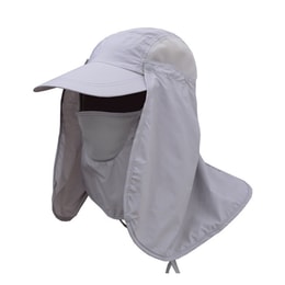 Outdoor Sun Hat Men's Fishing Hat Summer Riding Speed Dry Cap Breathable UV Visor Hat  Light Gray 1PC
