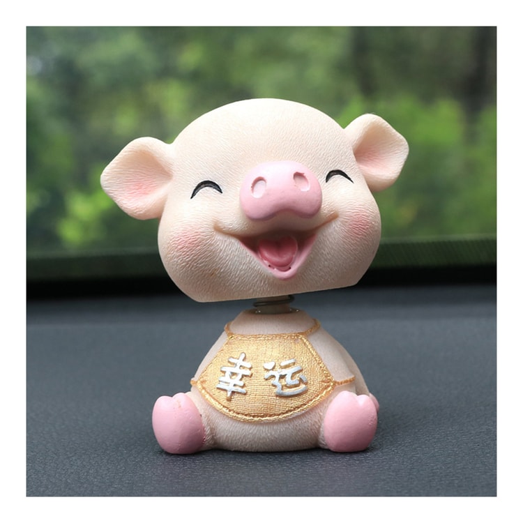 Car Style Bobblehead Pig Shaking Head Pig Doll Resin Nodding Cute Pig Toy 