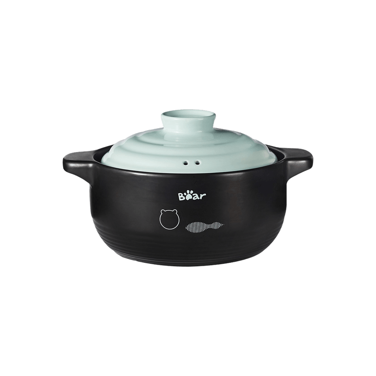 BEAR小熊 家用燃气灶宽口浅汤煲砂锅 陶瓷汤锅炖锅 焖煮炖多用砂煲 滋味煲 奶油蓝 3.5L CP-G0023-P01 4