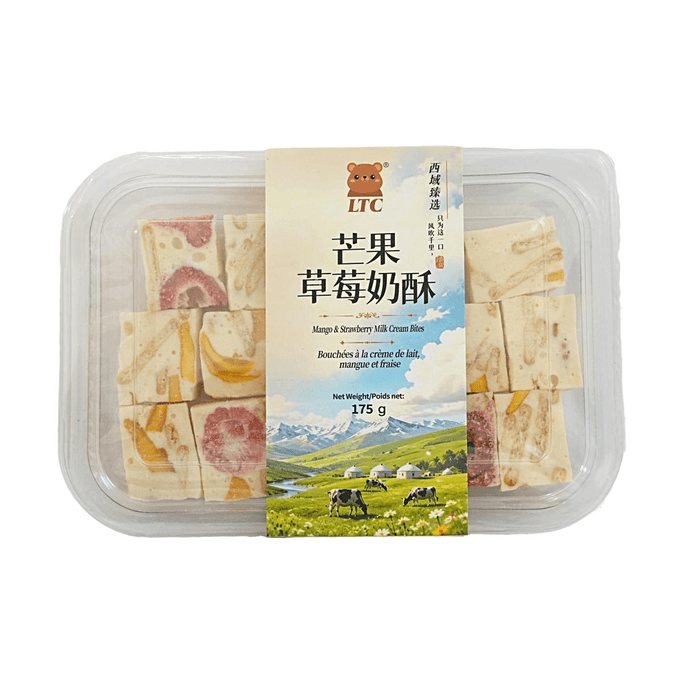 Bouchées crémeuses mangue fraise 6.2oz【Sélection Ouest】【Morceaux de fruits riches】【Saveur lactée riche】