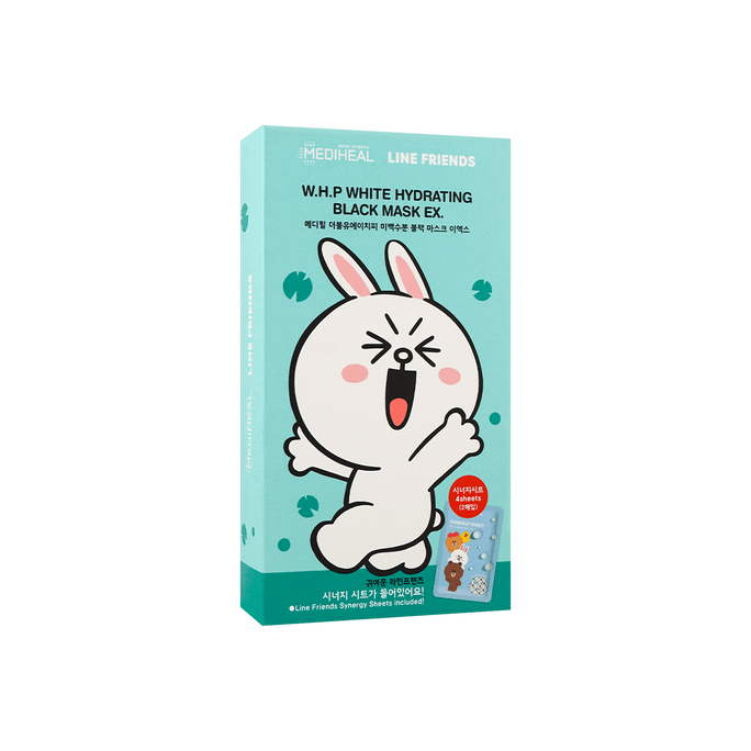 Line Friends W.H.P. White Hydrating Black Mask Ex*8+2 Sheets 
