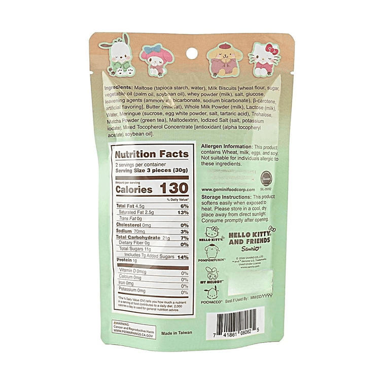 Sanrio Hello Kitty and Friends Chewy Nougat With Cookie Bites, Matcha Flavor, 2.1 oz【Hello Kitty & Pochacco】 7