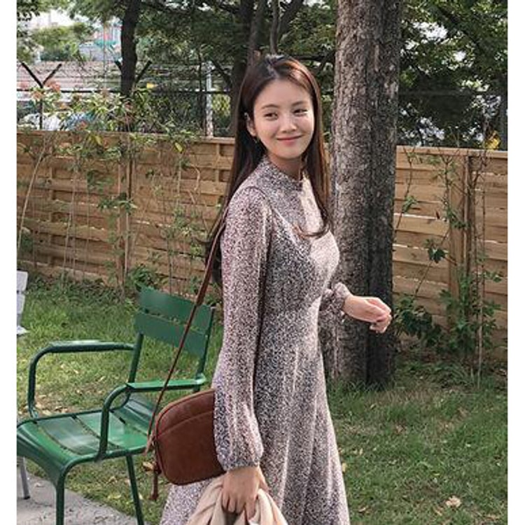white christmas dresses Floral Dress Korean Style Irregular Split One Piece Long Chiffon Dress –  Atom Oracle main image 1