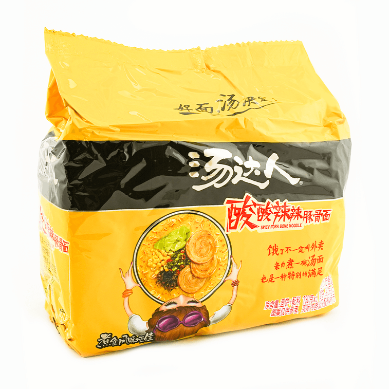 台湾统一 汤达人方便面 酸酸辣辣豚骨味 五连包 650g 包装随机发送 5
