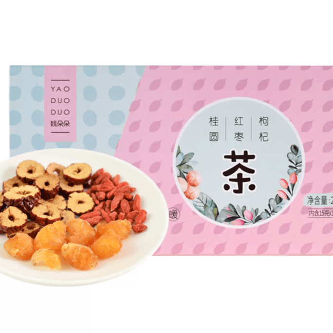 【中国直邮】姚朵朵养生养血养颜补气调理养生茶桂圆红枣枸杞茶(225g)(共15袋) 100g