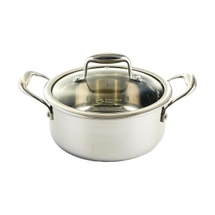 炊大皇 三层钢汤锅 健康无涂层加厚煲汤煮面锅 加厚复合钢电磁炉燃气灶通用 20cm