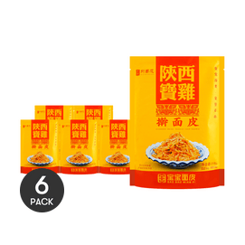 【超值6包 全美超低價】陝西寶雞 寶寶面皮 擀麵皮 涼皮 318g*6