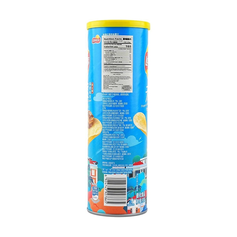 大陆版LAY'S乐事 无限薯片 吮指红烧肉味 桶装 90g 14