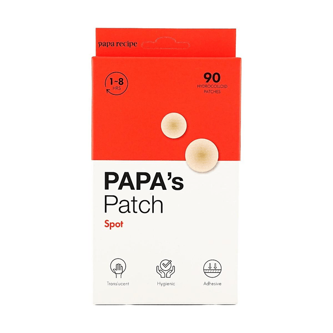 PAPA's Patch Spot Hydrocolloid Acne Patches, 90 Patches【Invisible Blemish Care】