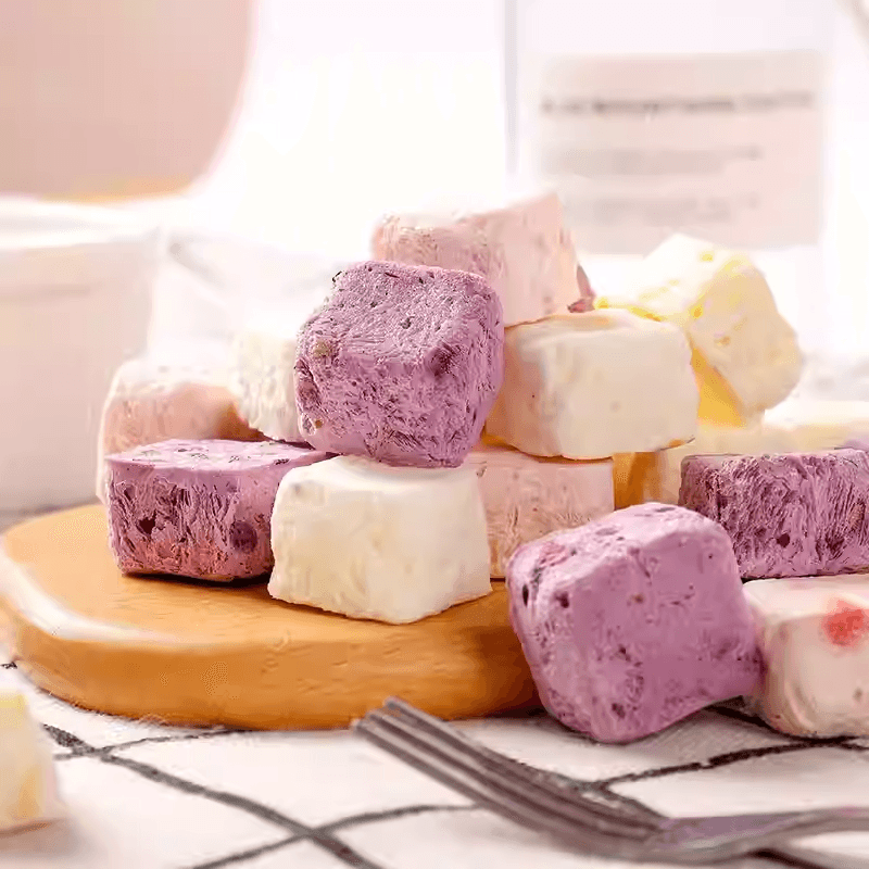 比比贊 凍乾優格塊網紅水果乾辦公室藍莓草莓小點心點心的休閒食品100g*1袋