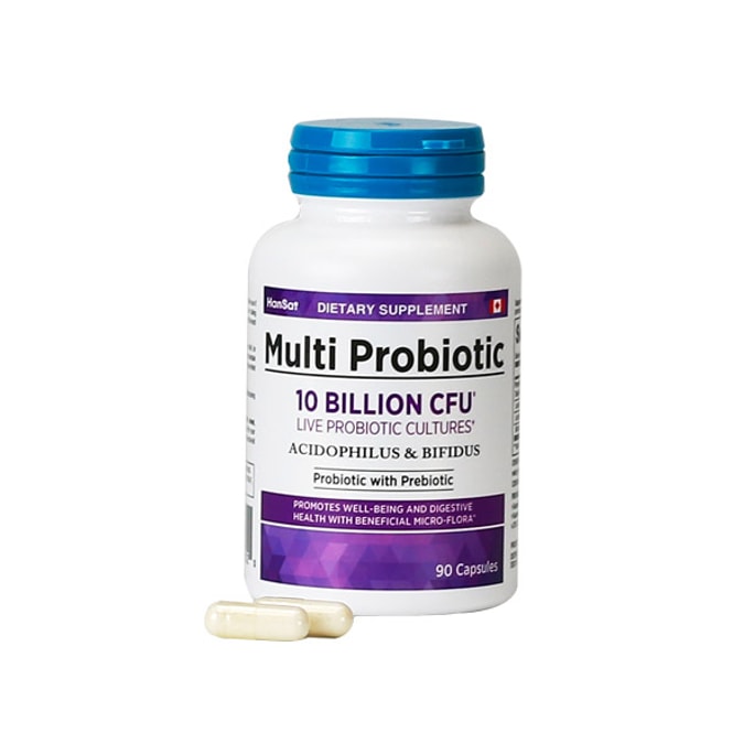 【カナダ製】UMEKEN Ten Billion Probiotics 90カプセル 100億個の活性プロバイオティクスを配合 腸の健康を維持し、排便を助けるプレバイオティクスを配合 安全で便利なGMP認定品