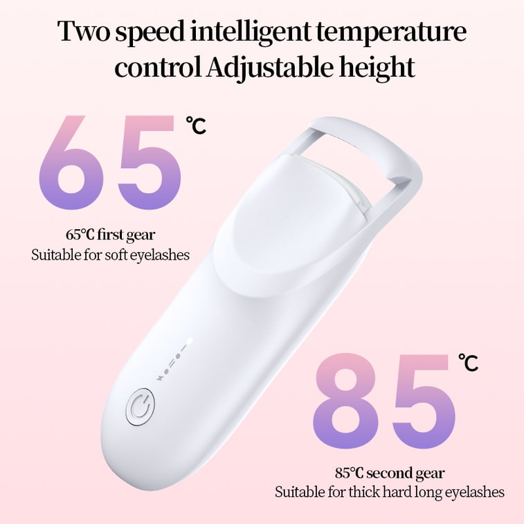 Eyecurl Japan 公式認定旗艦店 - 第 3 世代電動加熱式まつげカーラー、アイボリーホワイト (1 個) - 加熱機能付き、充電式、長時間設定可能なまつげカーラー。 10
