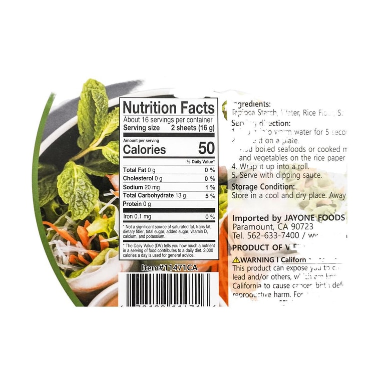 Rice Paper - Premium Spring Roll Wrapper, 8.7 in, 8.81 oz【Gluten Free, GMO Free】 10