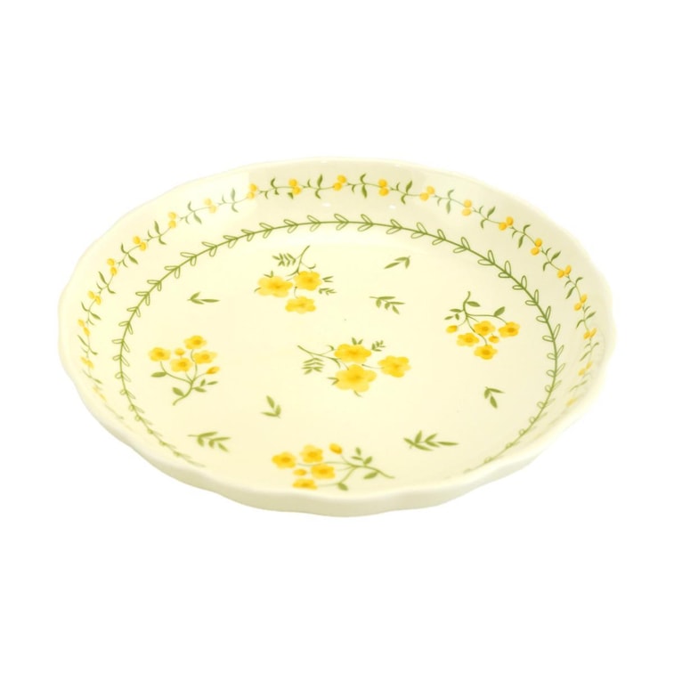 GOLDEN LION 日式田園風餐具 黃釉春意萌 17.8cm荷意盤 17.7*17.7*3.8cm 7