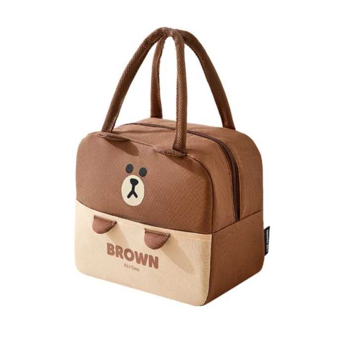 Bento bag high value lunch box bag work family with lunch bag thickened BROWN model 1 pcs