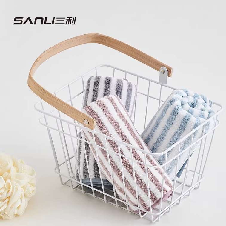 Serviette en flanelle Sanli à rayures larges - Rose 1 pièce 35*70cm Fibre ultrafine plus douce et absorbante que le coton, ne perd pas ses poils [Toucher doux et velouté, polyvalent et esthétique, absorption et séchage rapides, pour le bain et le visage] 4