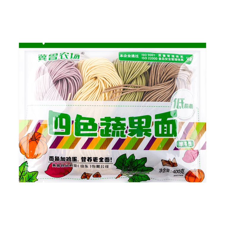 JLNC Assorted Fruit & Vegetable Noodles 4 Flavors, 14.1oz Yami