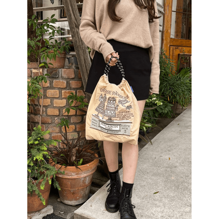 shoulder bag／ベージュデニムリメイク デニムリメイク！履かなくなったデニムでリバーシブルの