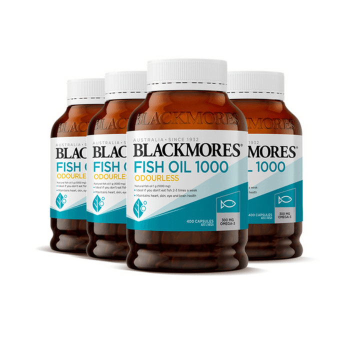 【香港直邮】 澳洲 BLACKMORES 澳佳宝 无腥味深海鱼油1000mg 成人补充Omega-3 呵护心脑血管 400粒装✖️4
