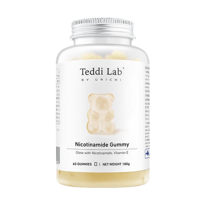 Nicotinamide Gummy, Glow with Nicotinamide & Vitamin E, Jasmine & Grapefruit Flavor, 60 gummies
