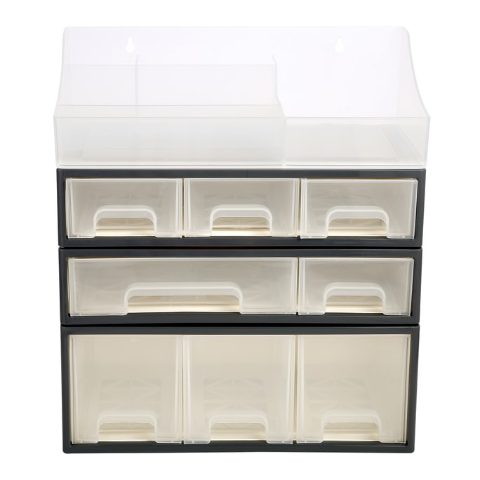 Storage Box for Medicines Cosmetics Stationery Detachable 4-Lay Storage Box [TEAB] 8 Drawers 5 Slots Transparent