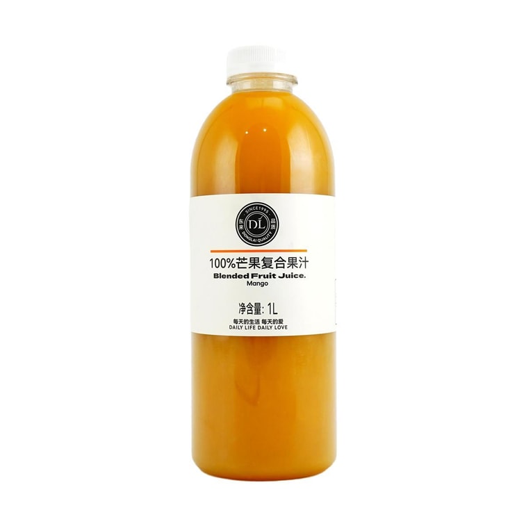 胖东来 100%芒果复合果汁+100%橙汁 1L*2瓶【2种口味组合装】【配料干净0糖0脂低卡】【网红爆款】 6